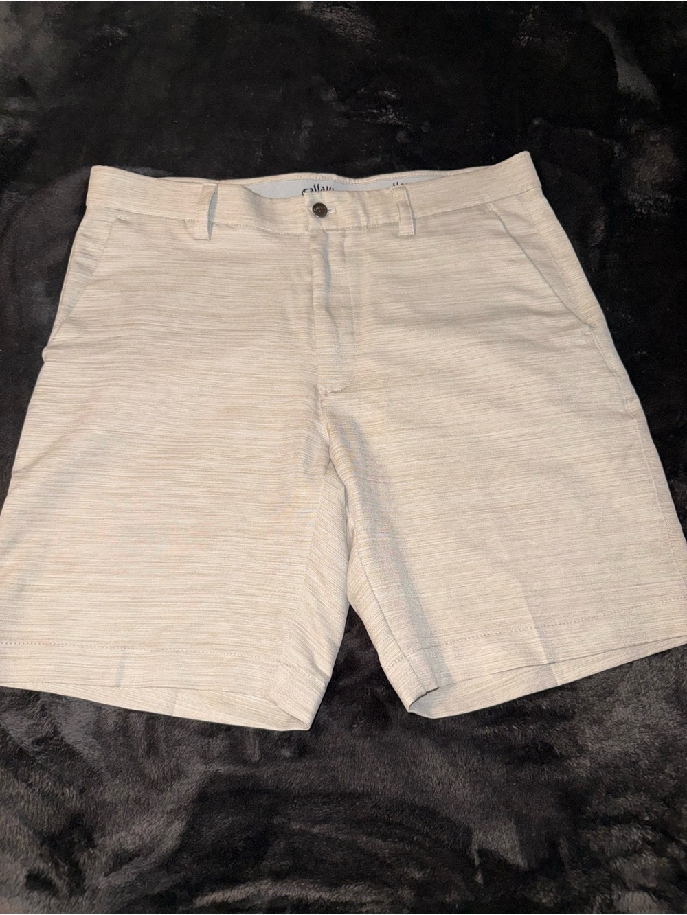 Callaway Men's Light Cream Flat-Front Golf Shorts